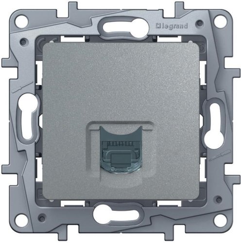 Розетка компьютерная без рамки Legrand Etika 1-м. RJ45 5e алюминий картинка